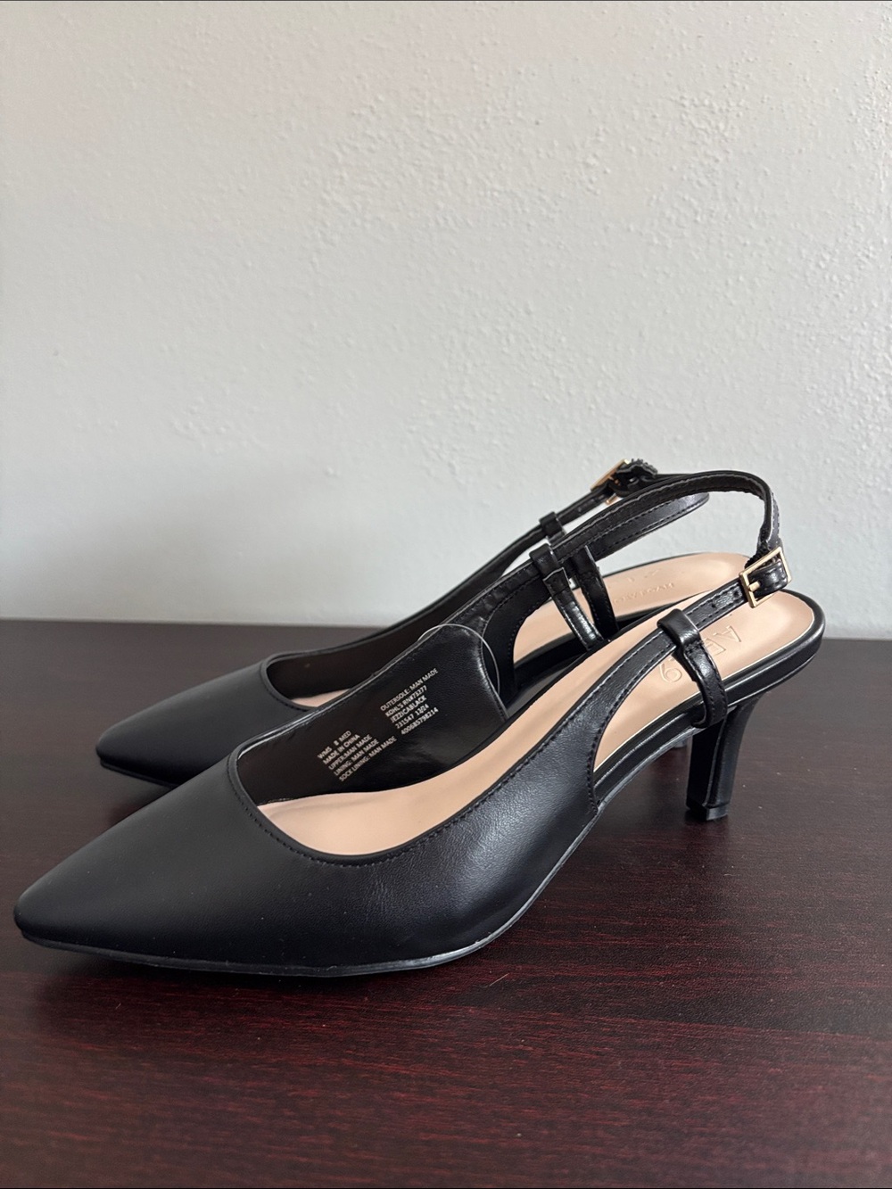 Apt. 9 Black Pointed Leather Slingback Mules - Picture 5 of 16